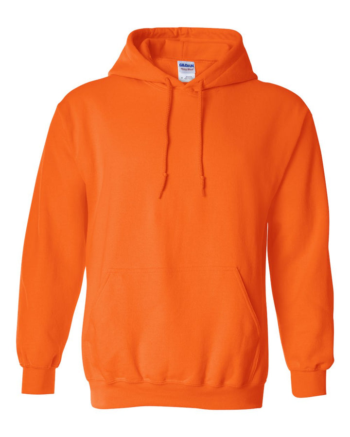 Front View of Safety Orange Heavy Blend™ Hooded Sweatshirt - 18500