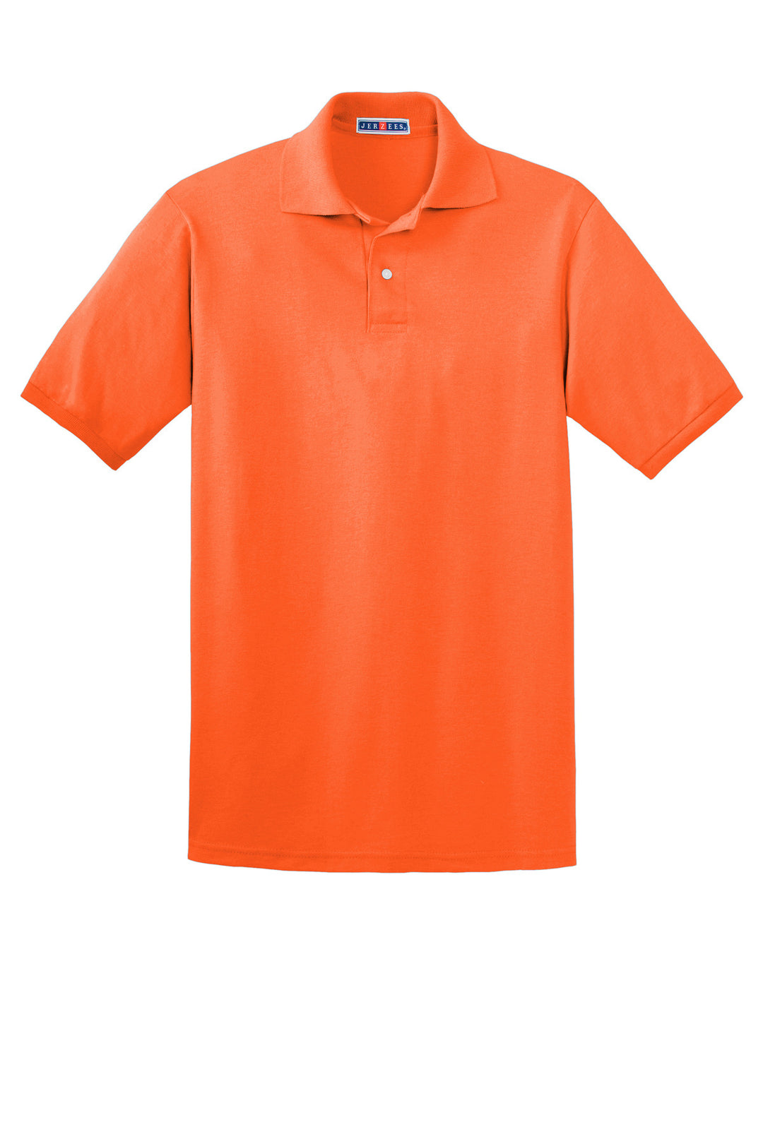 Front View of Safety Orange Jerzees Dri-Power Sport Shirt. 437M