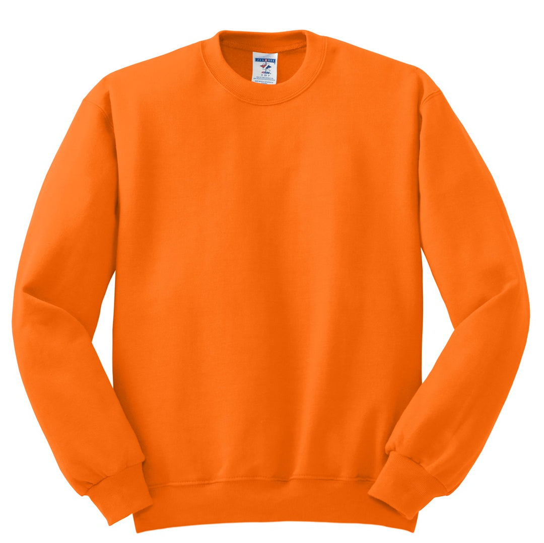 Front View of Safety Orange Jerzees - NuBlend Crewneck Sweatshirt. 562M