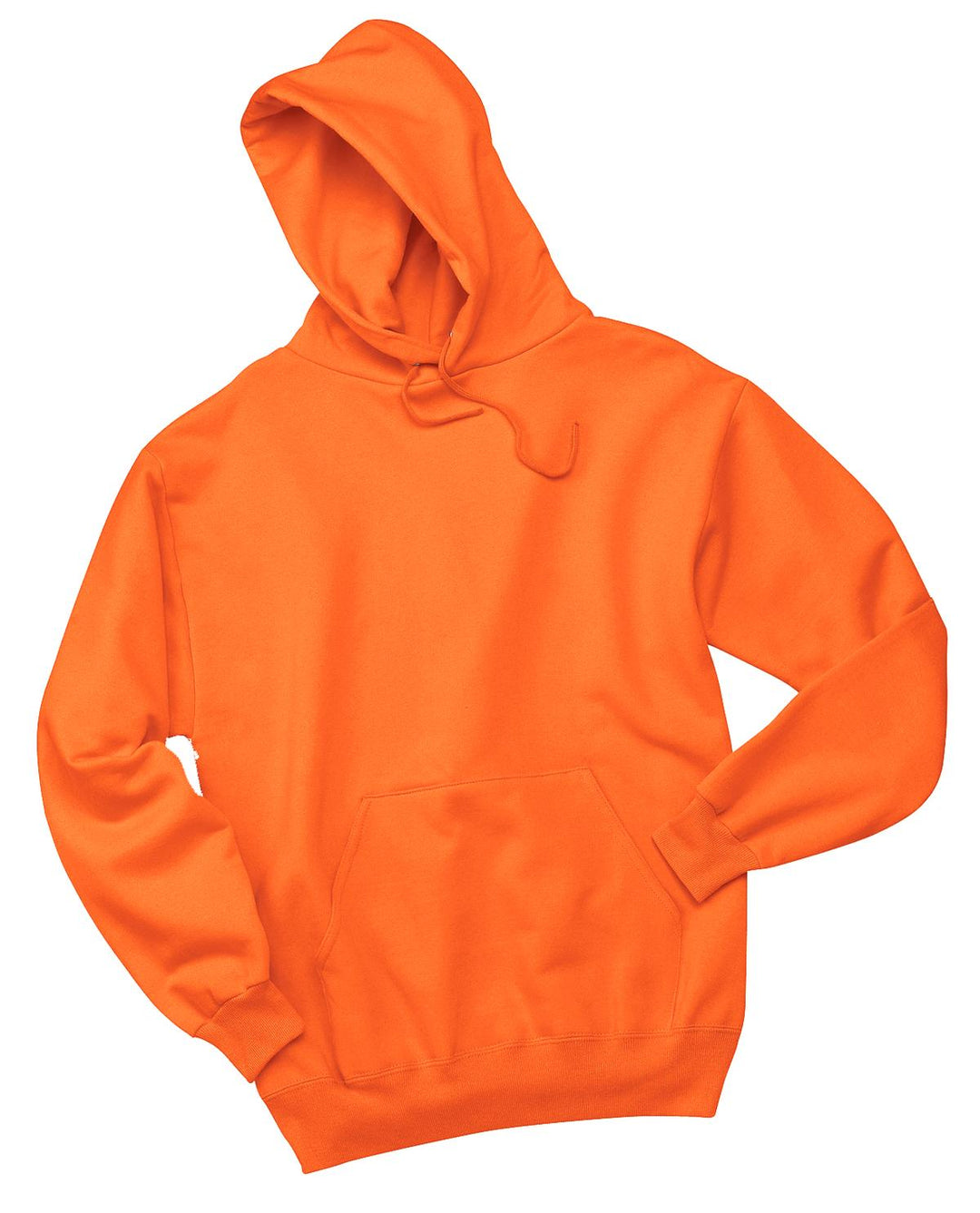 Front View of Safety Orange Jerzees NuBlend Pullover Hooded Sweatshirt. 996M