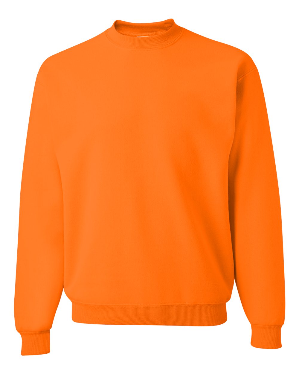 Front View of Safety Orange NuBlend® Crewneck Sweatshirt - 562MR