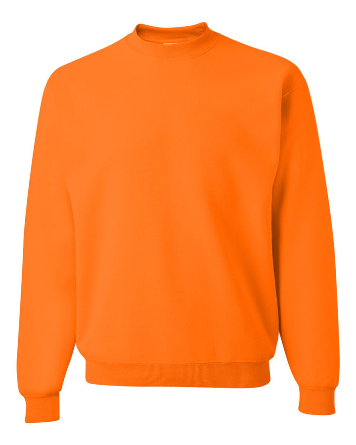 Front View of Safety Orange NuBlend® Crewneck Sweatshirt - 562MR