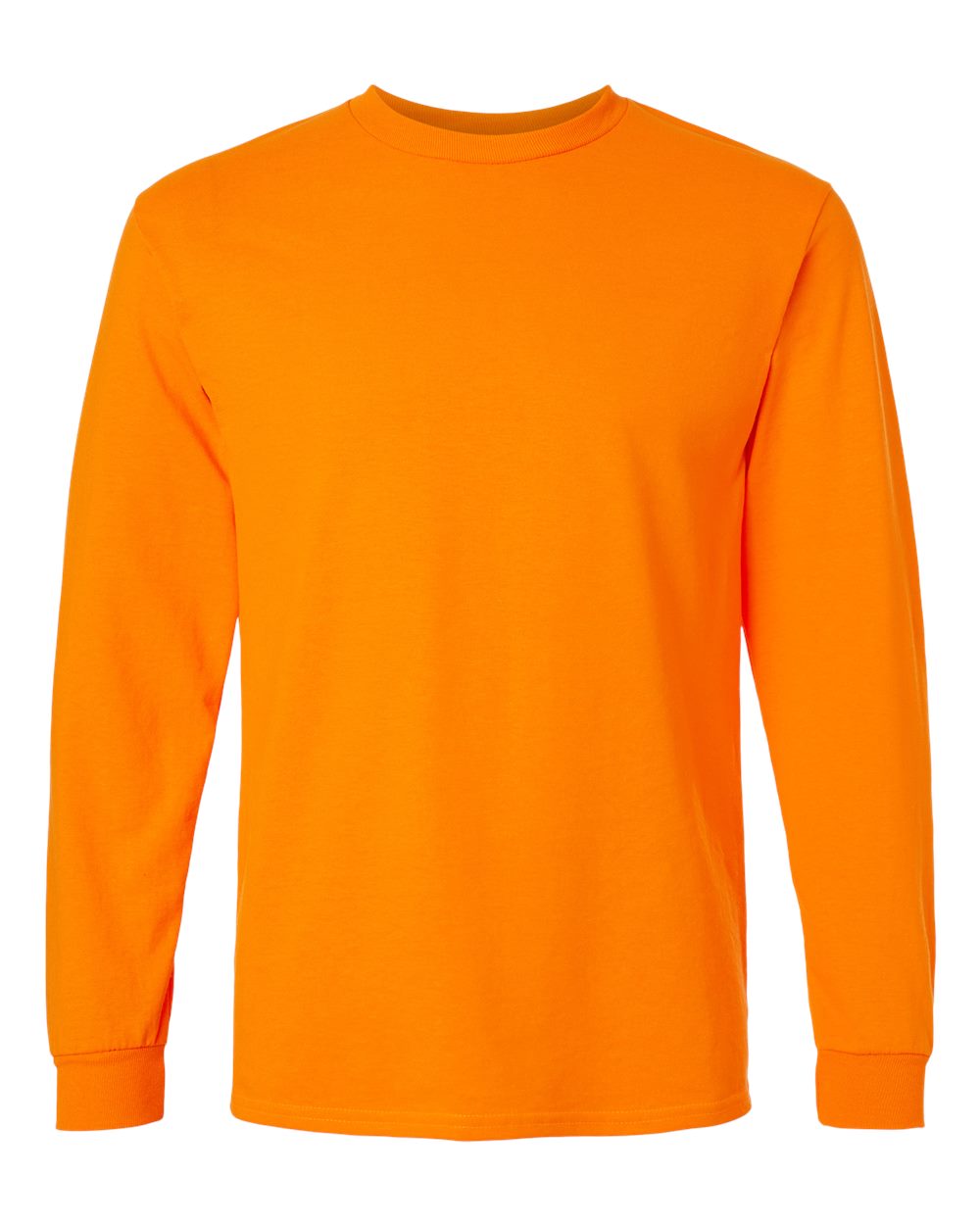 Front View of Safety Orange Ultra Cotton® Long Sleeve T-Shirt - 2400