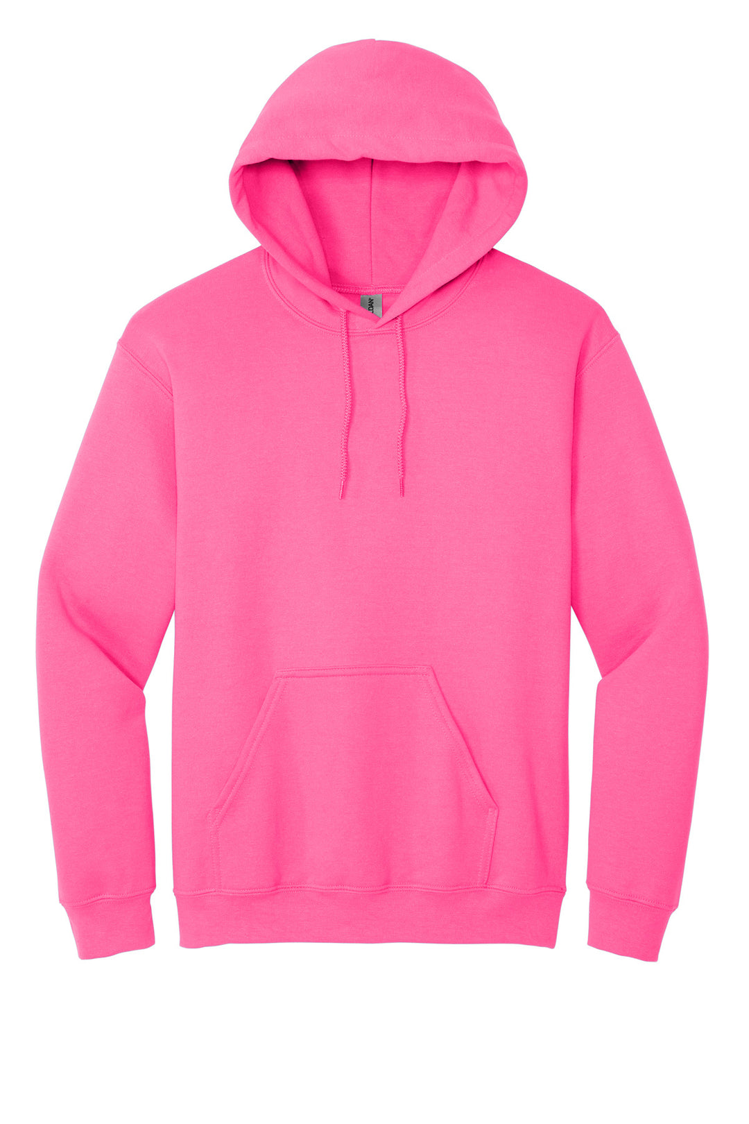 Front View of Safety Pink Gildan - Heavy Blend Hooded Sweatshirt. 18500