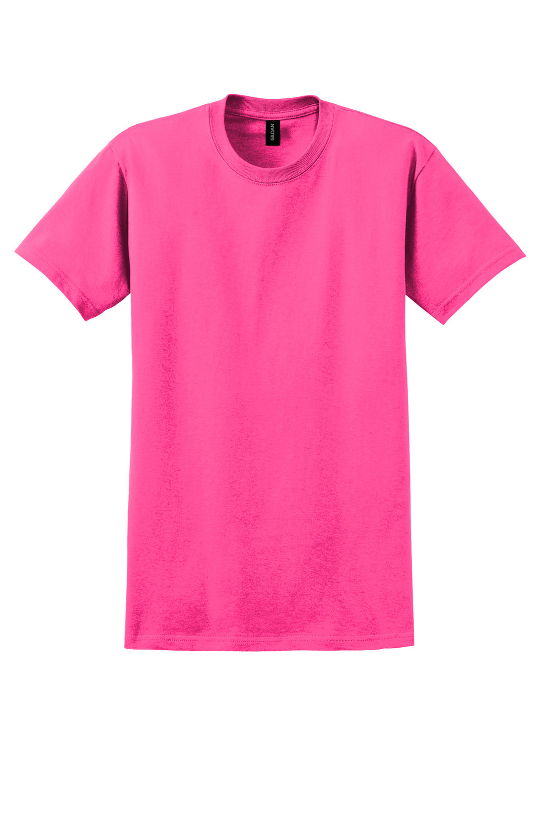 Front View of Safety Pink Gildan - Ultra Cotton 100% US Cotton T-Shirt. 2000