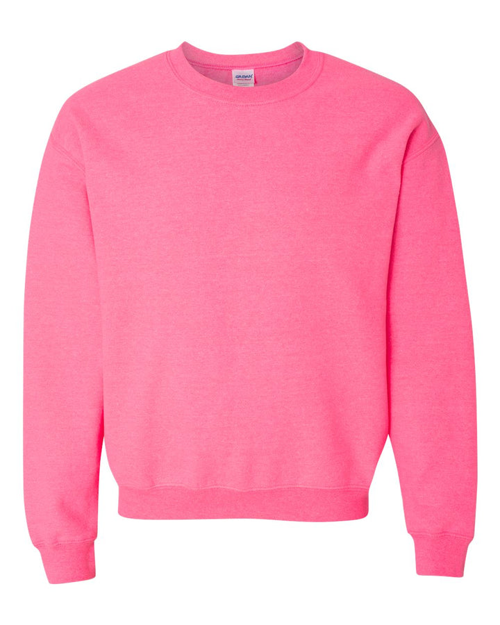 Front View of Safety Pink Heavy Blend™ Crewneck Sweatshirt - 18000