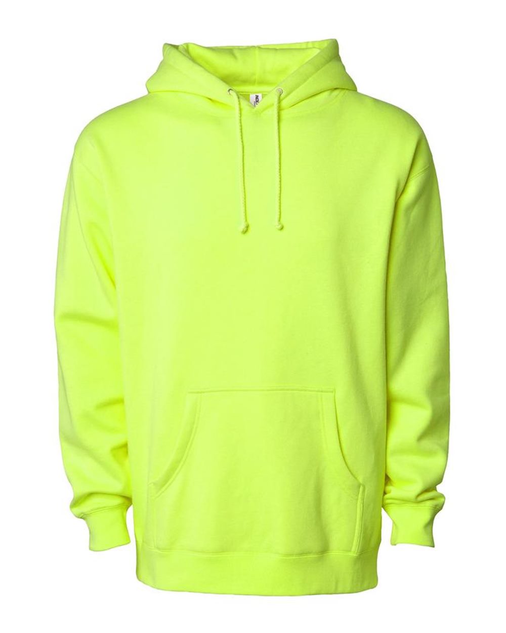 Front View of Safety Yellow Heavyweight Hooded Sweatshirt - IND4000