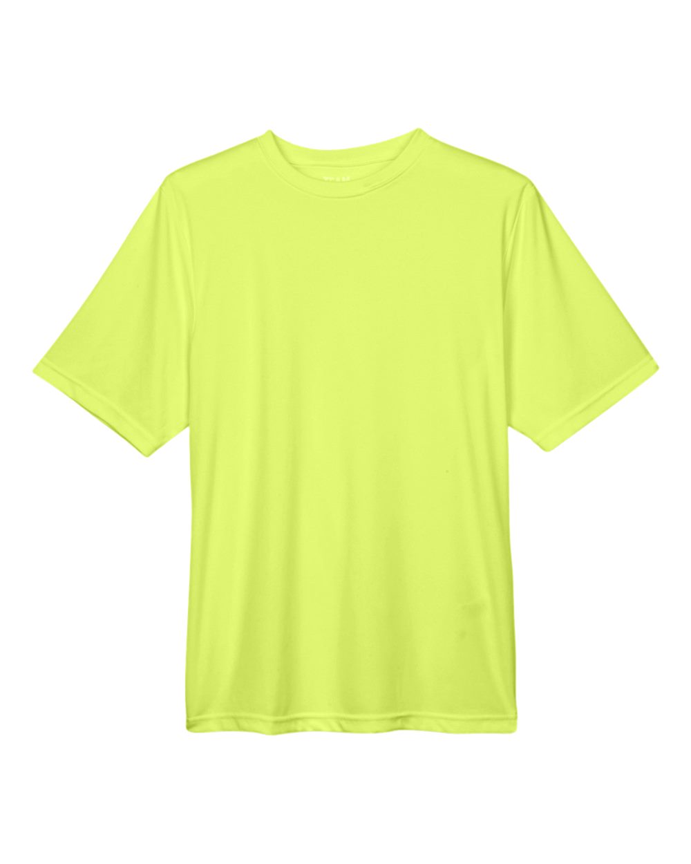 Front View of Safety Yellow Men's Zone Performance T-Shirt - TT11