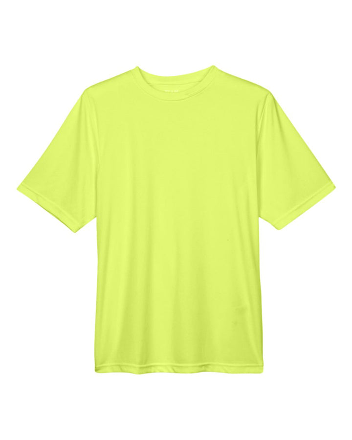 Front View of Safety Yellow Men's Zone Performance T-Shirt - TT11