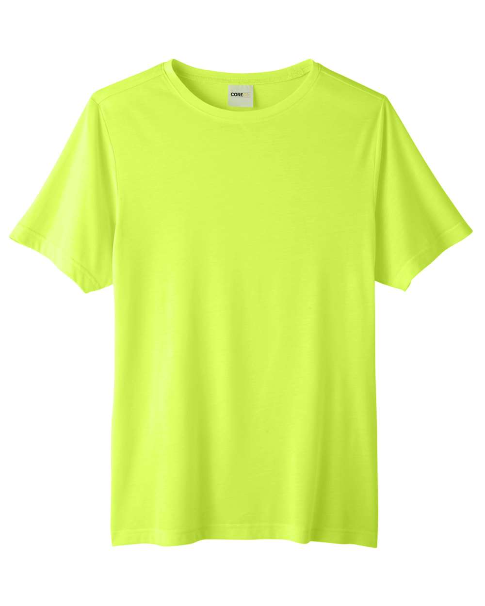 Front View of Safety Yellow Unisex Fusion ChromaSoft™ Performance T-Shirt - CE111
