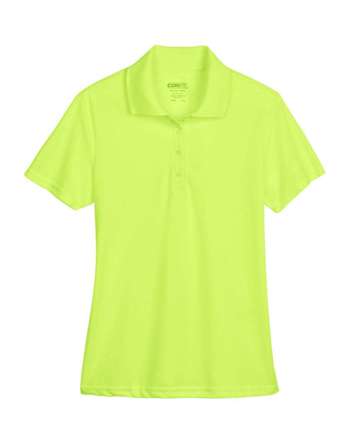 Front View of Safety Yellow Women's Origin Performance Piqué Polo - 78181