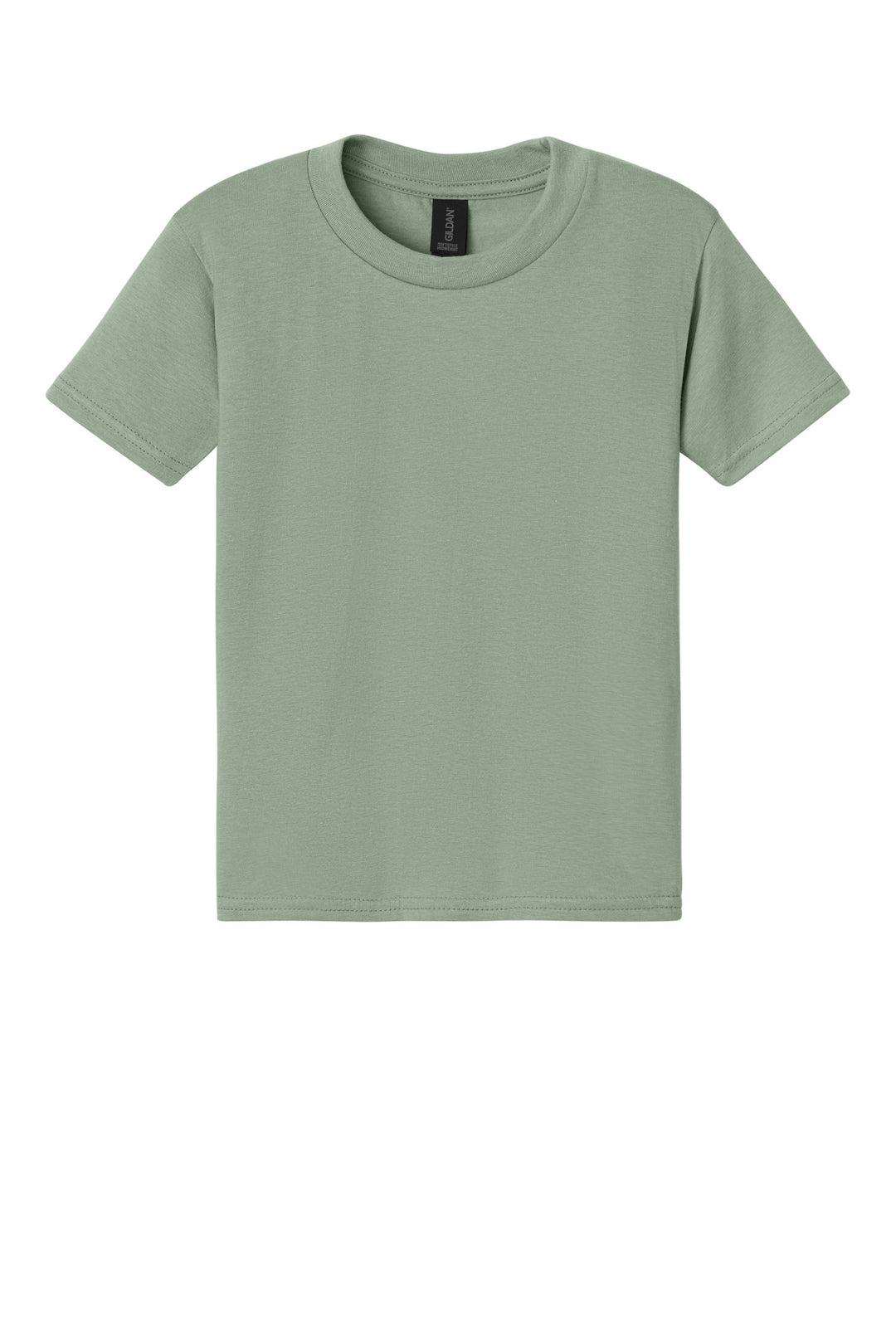 Front View of Sage Gildan Youth Softstyle Midweight Tee 65000B