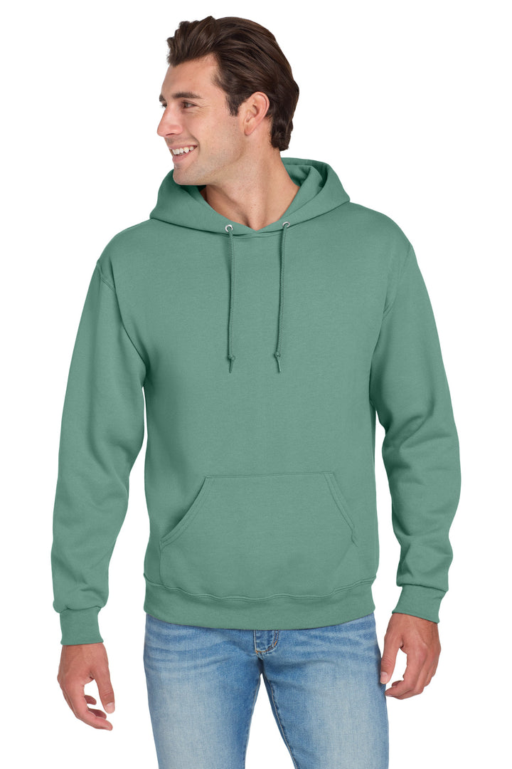 Front View of Sage Jerzees NuBlend Pullover Hooded Sweatshirt. 996M