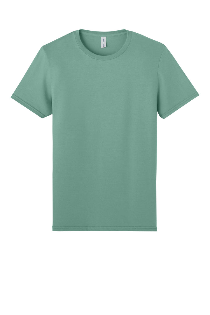 Front View of Sage Jerzees Unisex Premium Combed Ring Spun Cotton Tee 570M