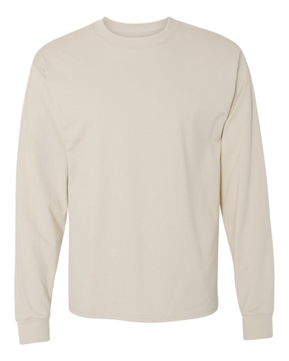 Front View of Sand Beefy-T® Long Sleeve T-Shirt - 5186