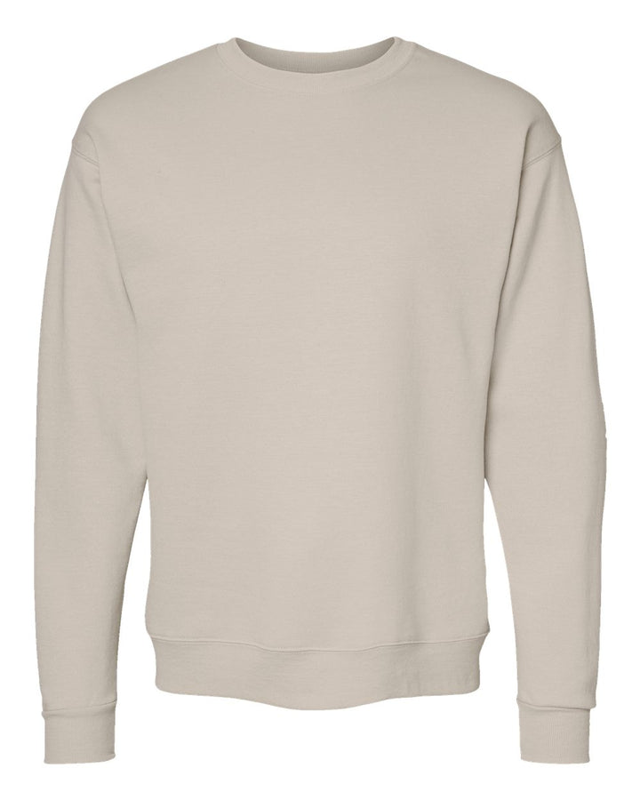 Front View of Sand Ecosmart® Crewneck Sweatshirt - P160