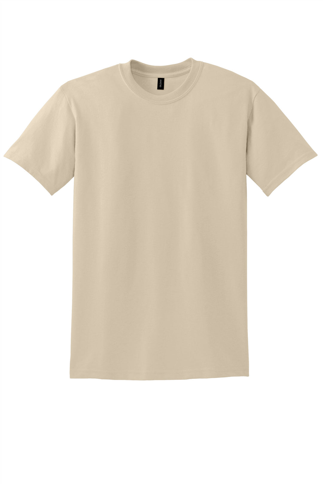Front View of Sand Gildan DryBlend 50 Cotton/50 Poly T-Shirt. 8000