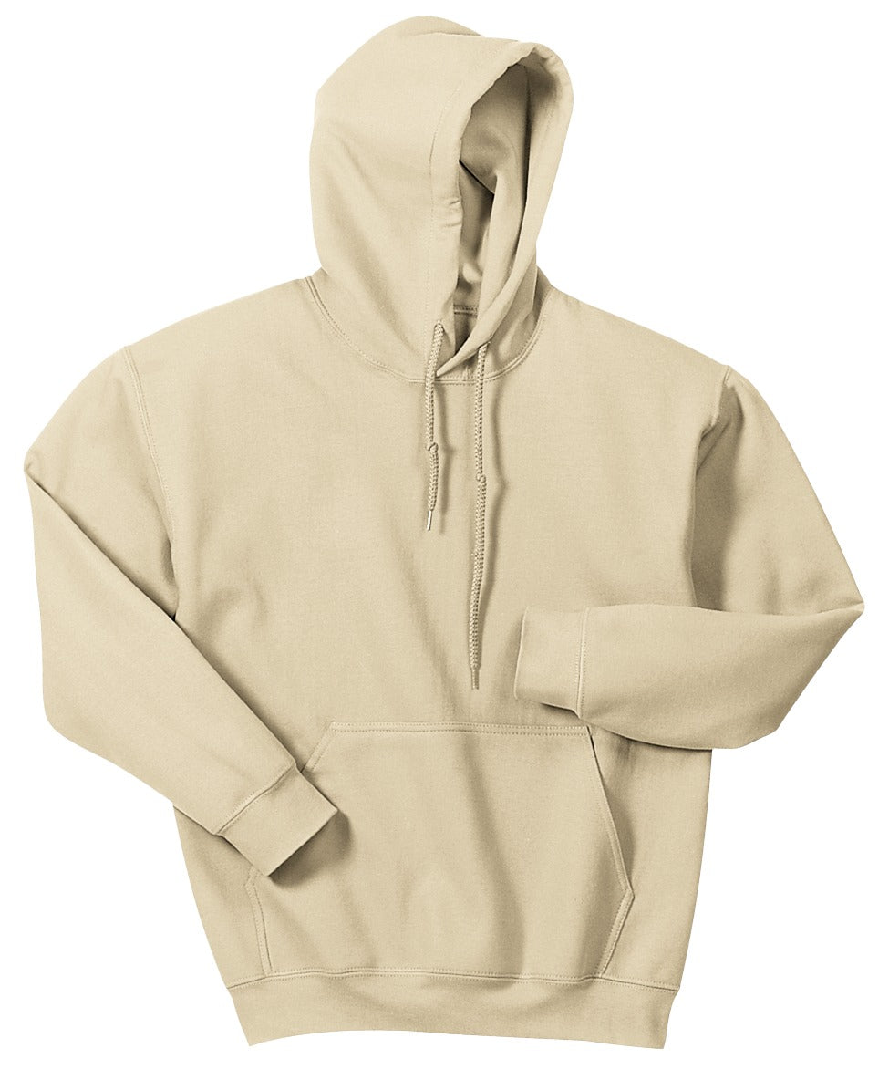 Front View of Sand Gildan - Heavy Blend Hooded Sweatshirt. 18500