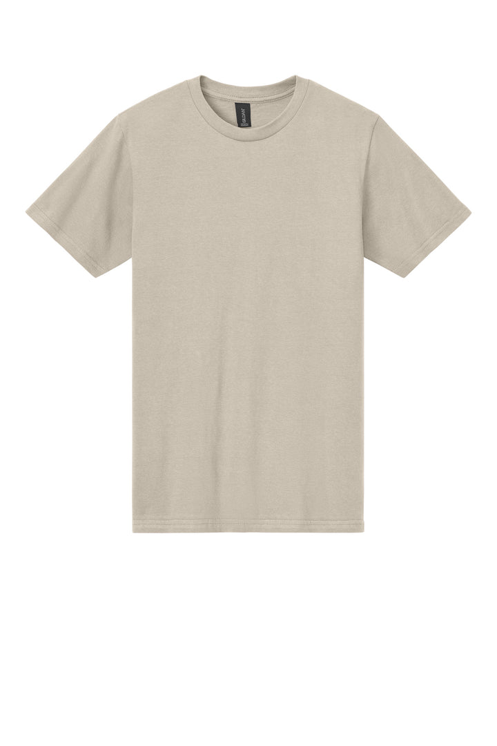 Front View of Sand Gildan Softstyle Midweight Tee 65000