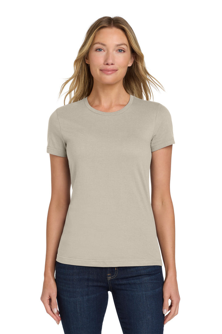 Front View of Sand Gildan Softstyle Women's T-Shirt. 64000L