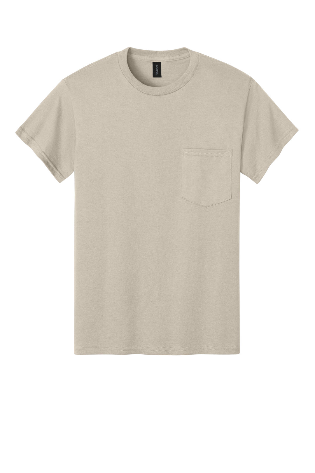 Front View of SAND Gildan - Ultra Cotton 100% US Cotton T-Shirt with Pocket. 2300