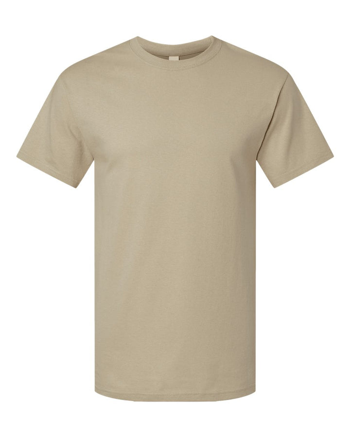 Front View of Sand Gold Soft Touch T-Shirt - 4800