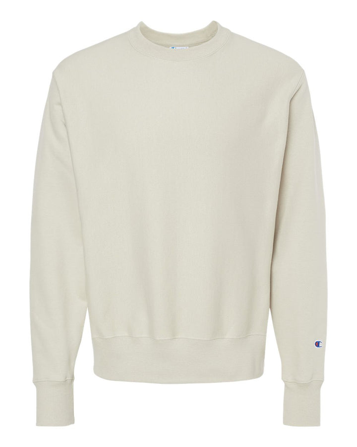 Front View of Sand Reverse Weave® Crewneck Sweatshirt - S149