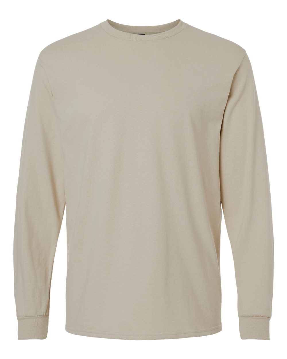 Front View of Sand Ultra Cotton® Long Sleeve T-Shirt - 2400