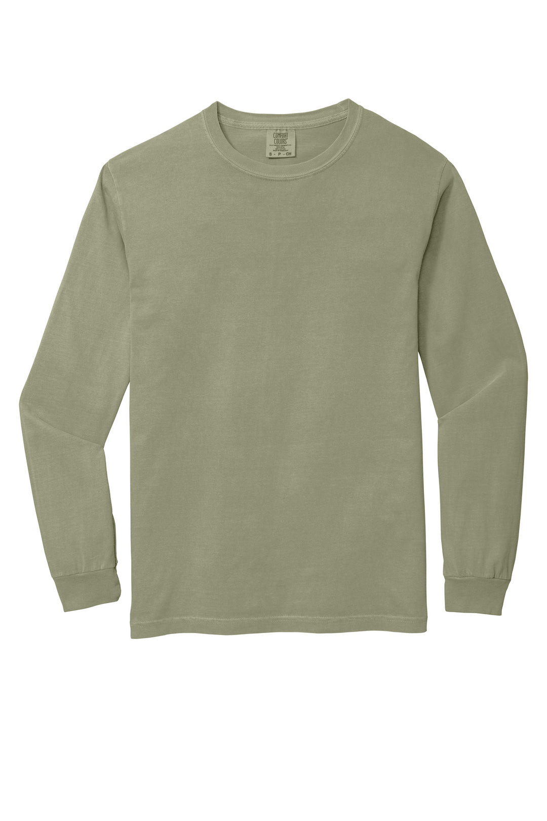 Front View of Sandstone COMFORT COLORS Heavyweight Ring Spun Long Sleeve Tee. 6014