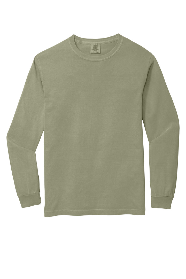 Front View of Sandstone COMFORT COLORS Heavyweight Ring Spun Long Sleeve Tee. 6014