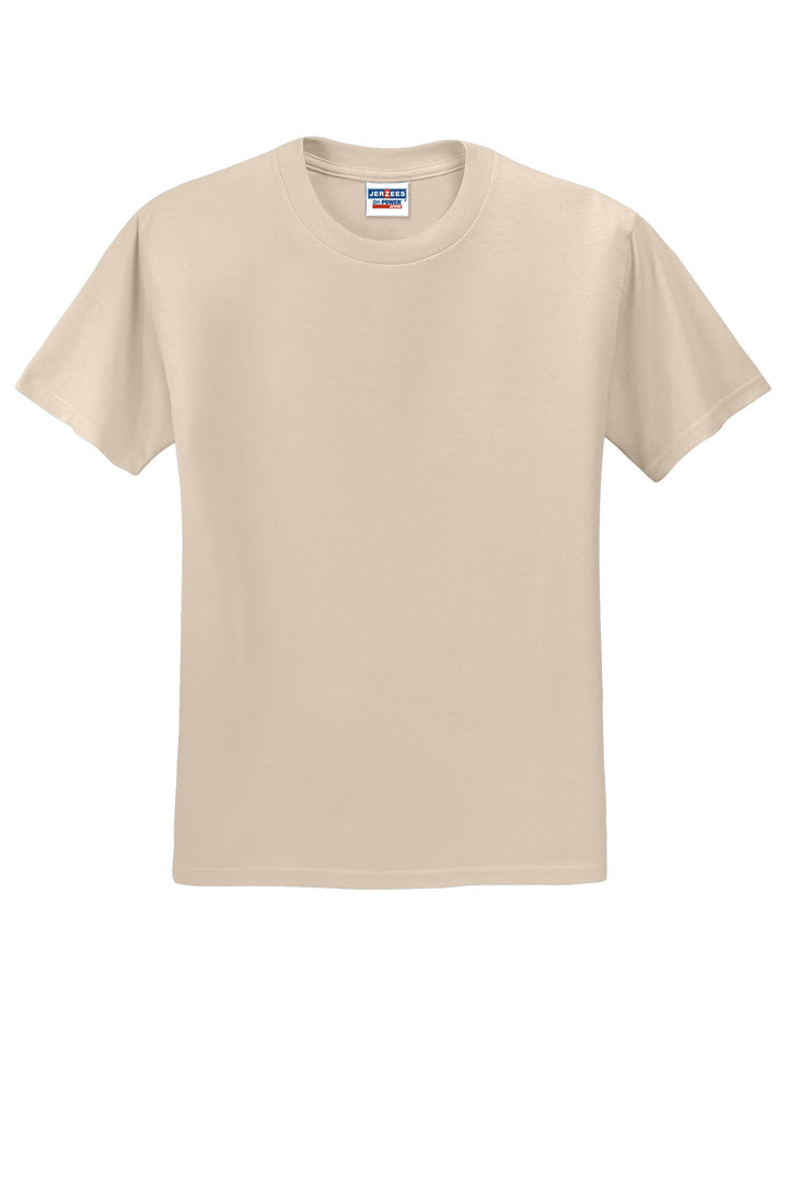 Front View of Sandstone Jerzees - Dri-Power 50/50 Cotton/Poly T-Shirt. 29M