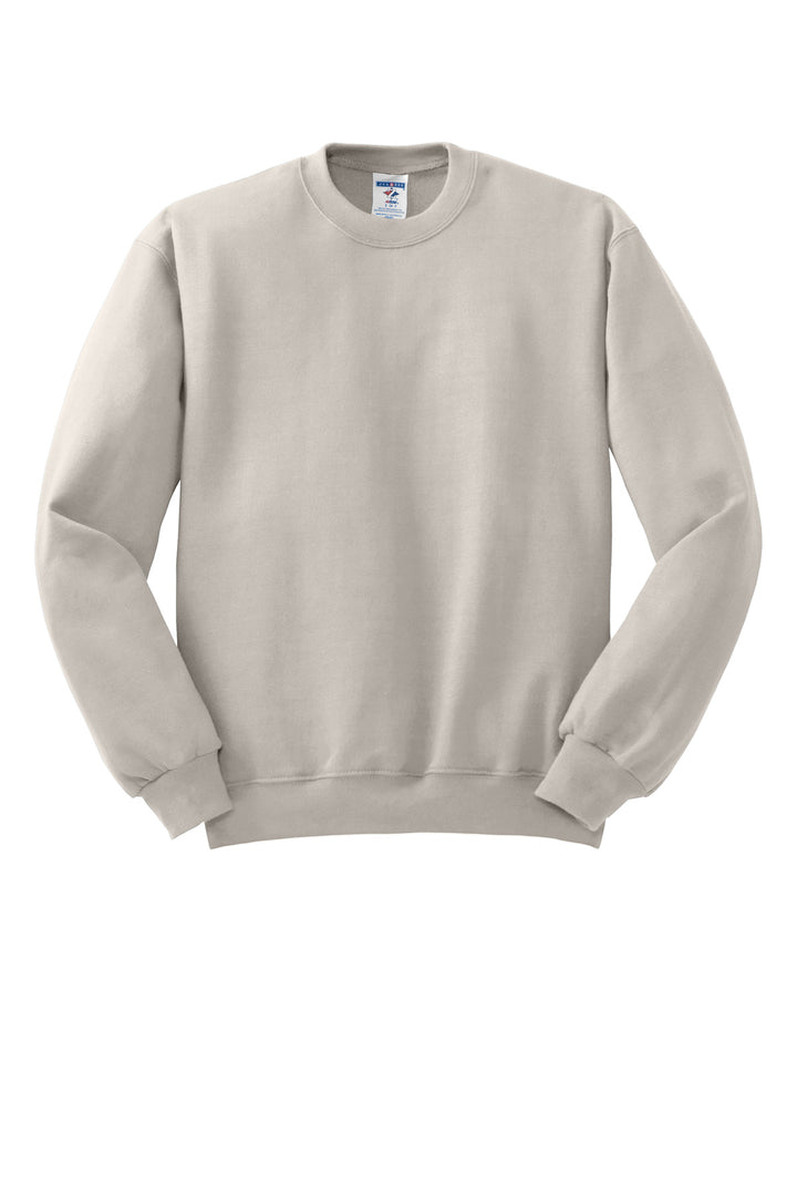 Front View of Sandstone Jerzees - NuBlend Crewneck Sweatshirt. 562M