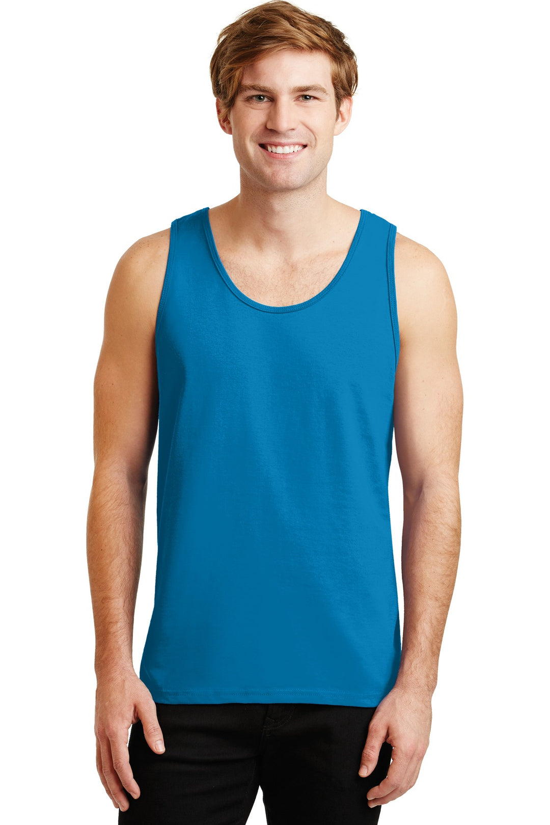 Front View of Sapphire Gildan - Ultra Cotton 100% US Cotton Tank Top. 2200