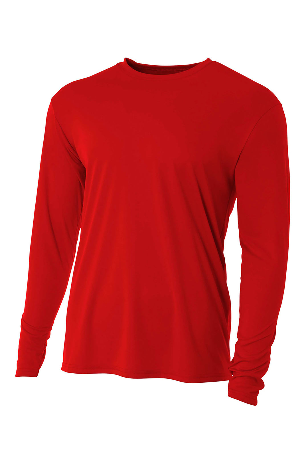 Front View of Scarlet A4 Cooling Performance Long Sleeve Tee A4N3165