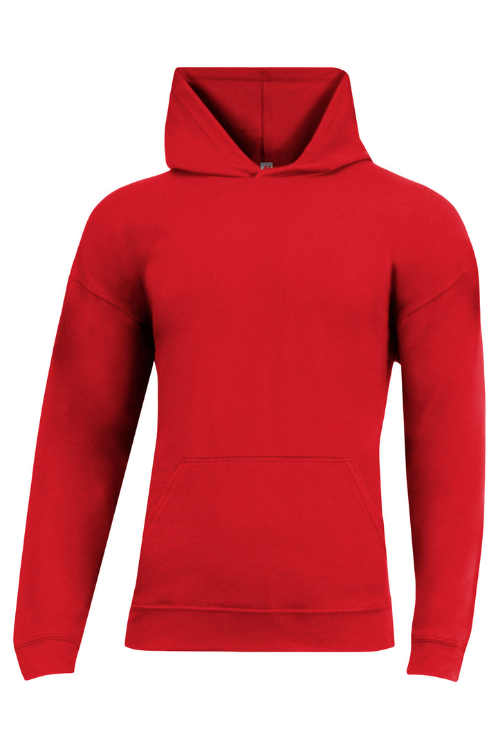Front View of Scarlet A4 Softek Long Sleeve Hooded Tee A4N3528