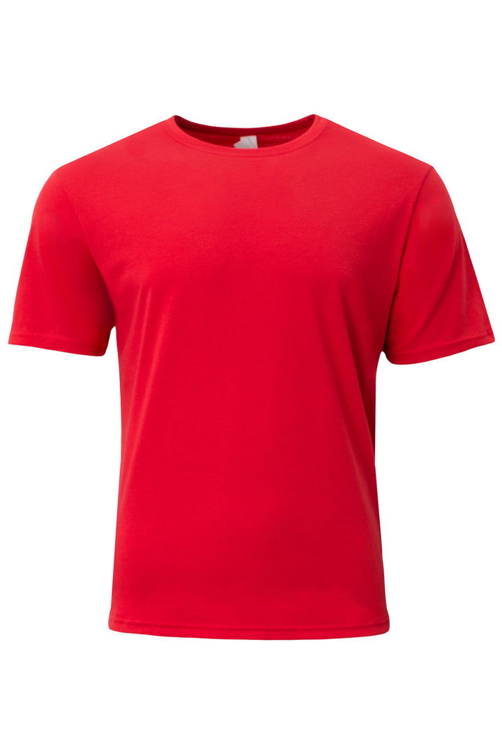 Front View of Scarlet A4 Softek Short Sleeve Tee A4N3013