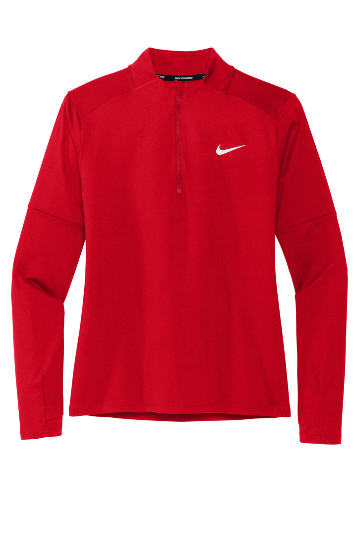 Front View of Scarlet Nike Women's Dri-FIT Element 1/2-Zip Top NKDH4951