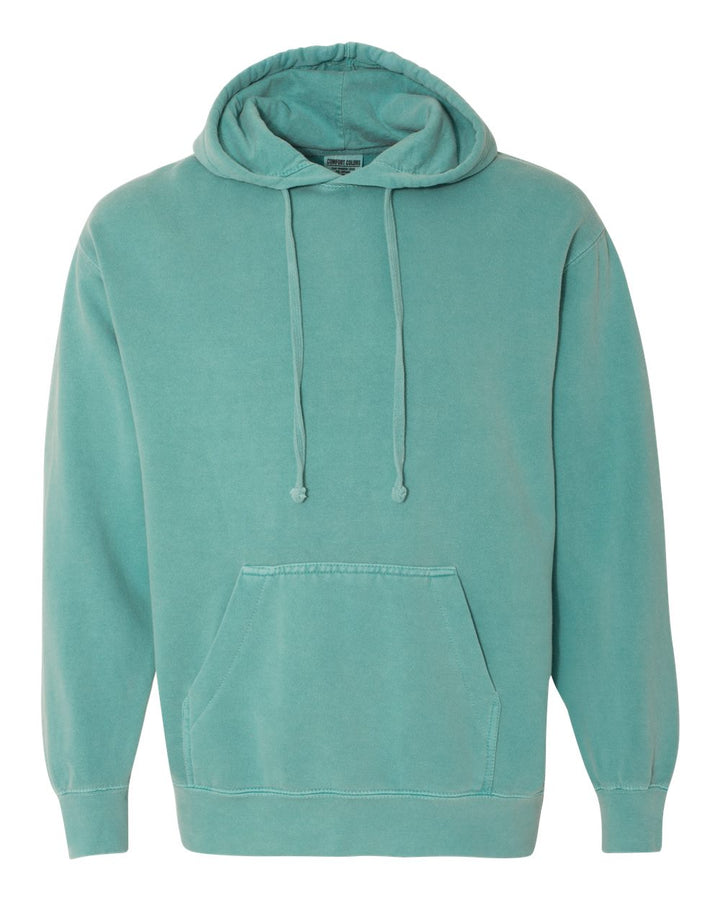Front View of Seafoam Garment-Dyed Hooded Sweatshirt - 1567