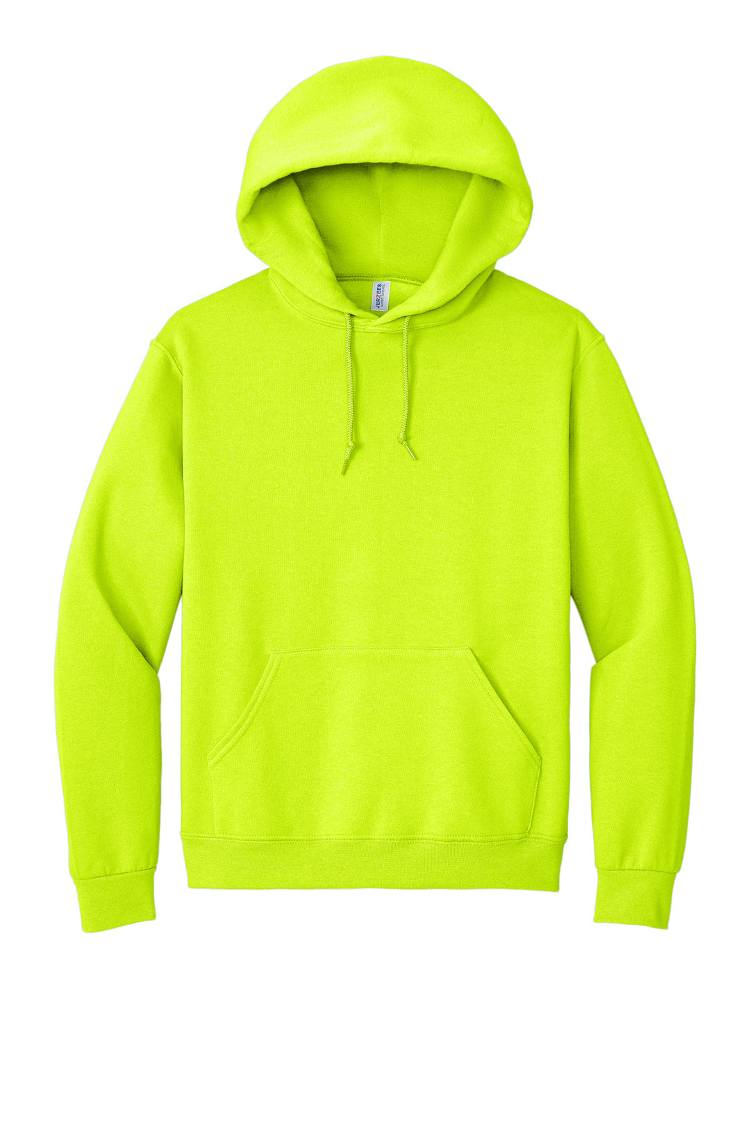 Front View of SftyGrn Jerzees Super Sweats NuBlend - Pullover Hooded Sweatshirt. 4997M
