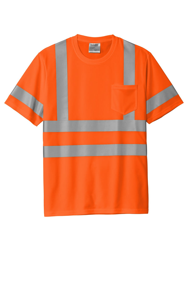 Front View of SftyOrg CornerStone ANSI 107 Class 3 Mesh Tee. CS202