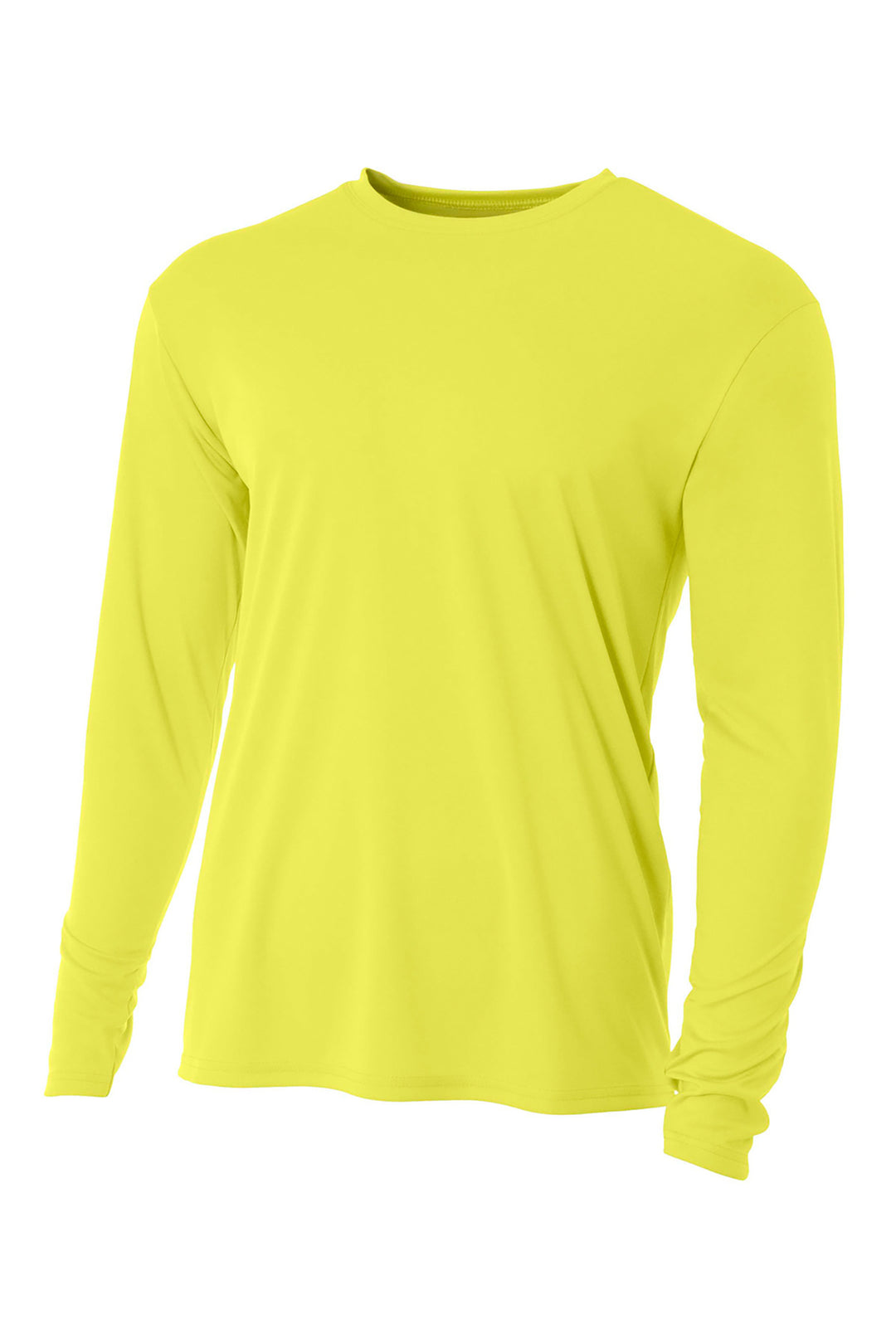 Front View of SftyYellow A4 Cooling Performance Long Sleeve Tee A4N3165
