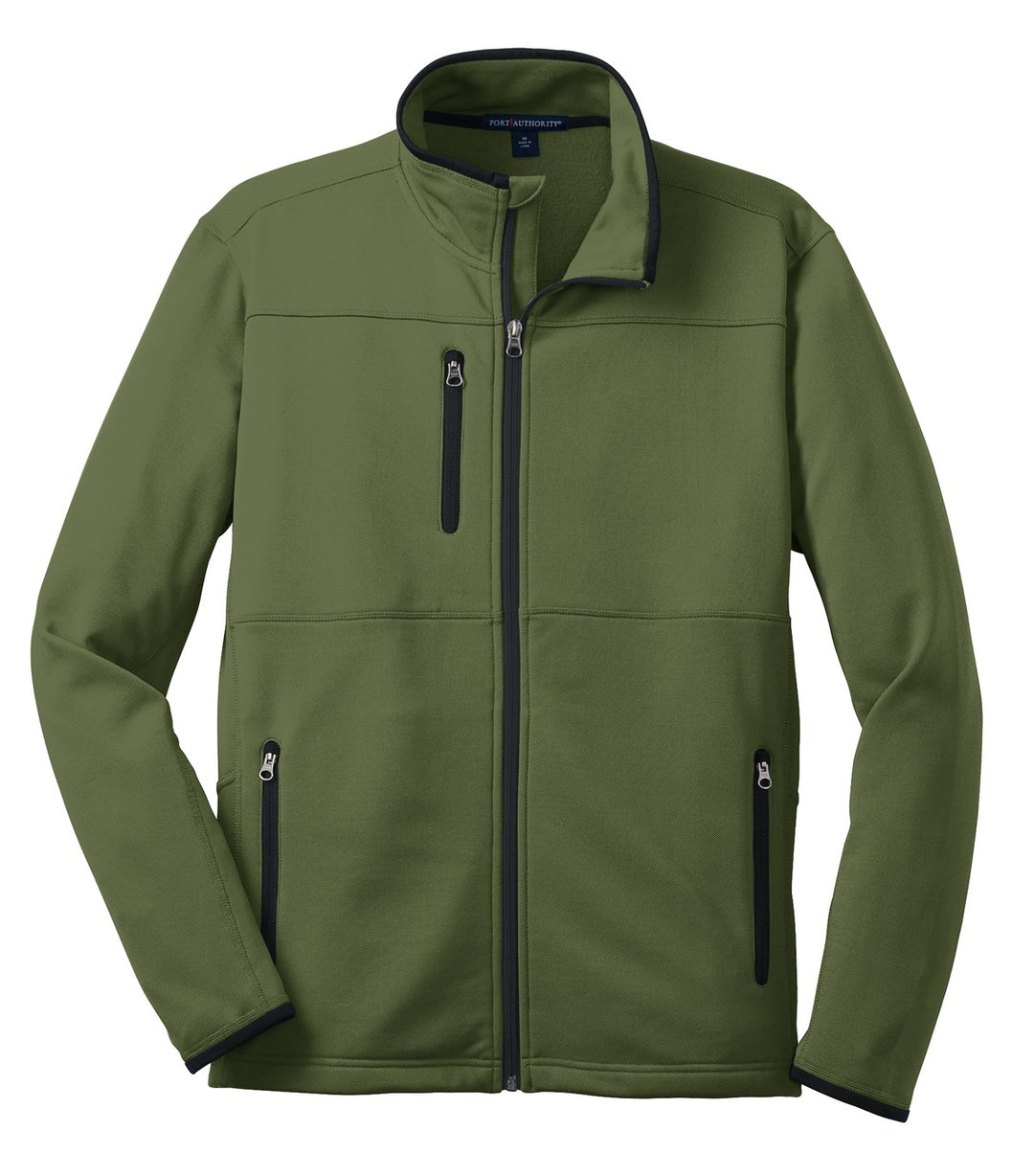 Front View of Sherwood Green Port Authority Pique Fleece Jacket. F222