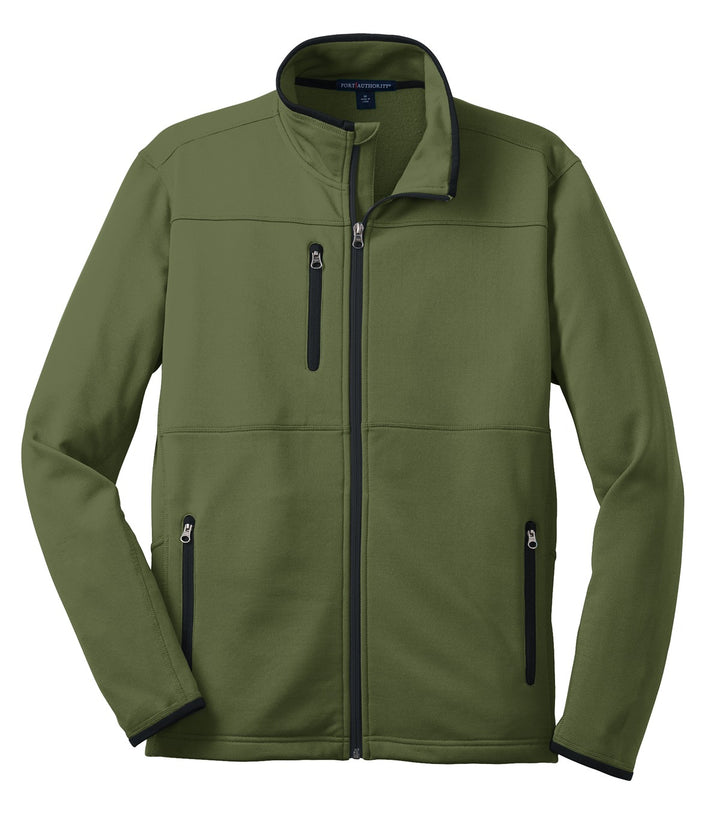 Front View of Sherwood Green Port Authority Pique Fleece Jacket. F222