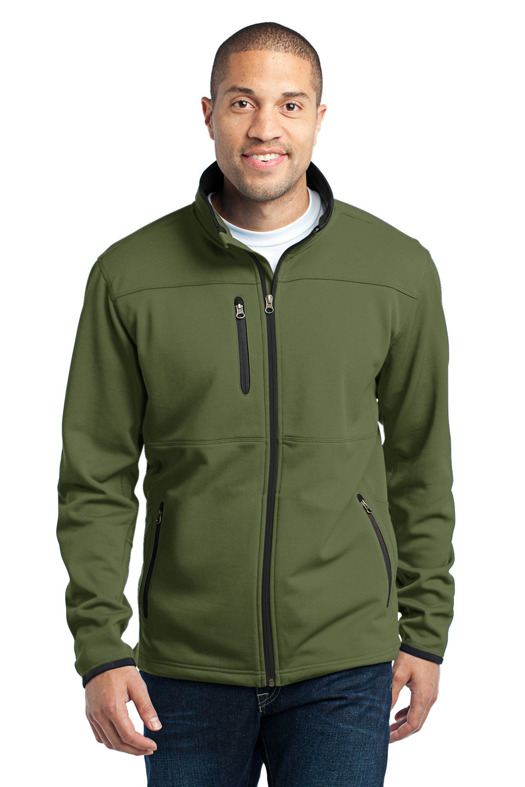 Front View of Sherwood Green Port Authority Pique Fleece Jacket. F222