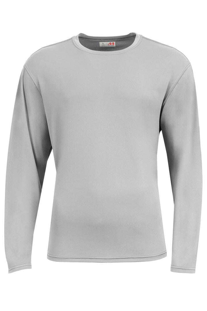 Front View of Silver A4 AirFlex Long Sleeve Tee A4N3532