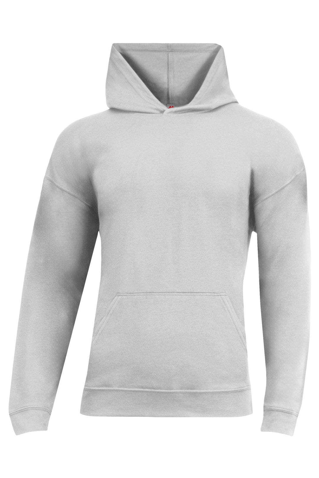 Front View of Silver A4 Softek Long Sleeve Hooded Tee A4N3528