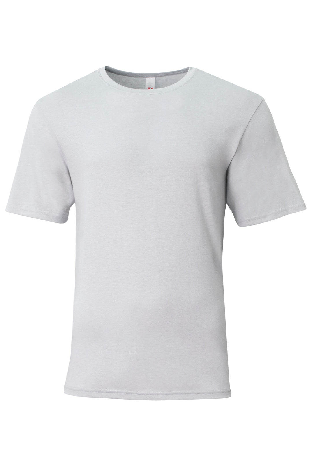 Front View of Silver A4 Softek Short Sleeve Tee A4N3013