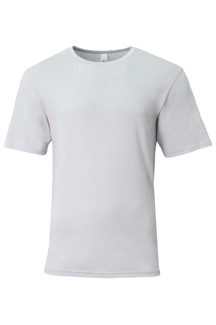 Front View of Silver A4 Softek Short Sleeve Tee A4N3013