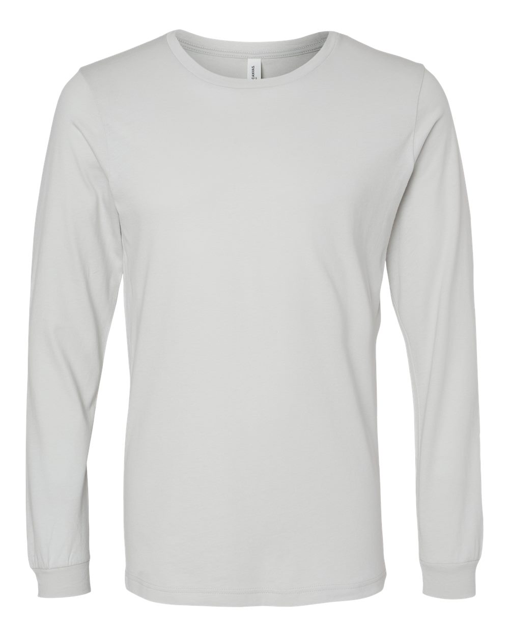 Front View of Silver Jersey Long Sleeve Tee - 3501