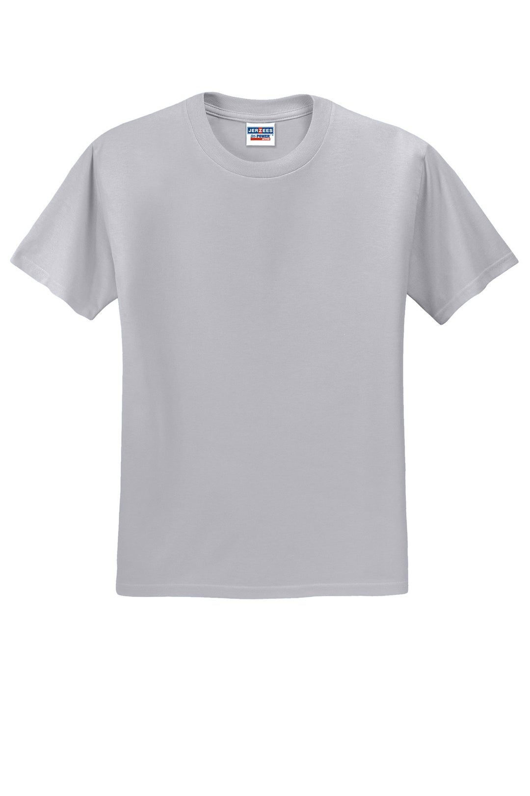 Front View of Silver Jerzees - Dri-Power 50/50 Cotton/Poly T-Shirt. 29M